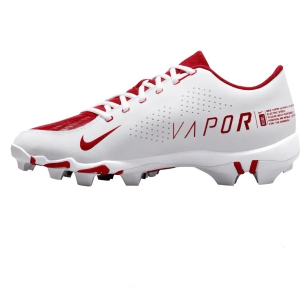 NIKE VAPOR ULTRAFLY 4 KEYSTONE RED WHITE Cleats Size 3.5Y